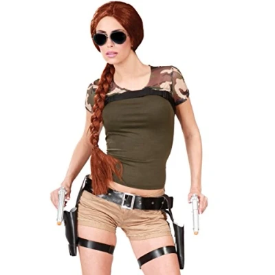 Image de Ceinture Lara Croft Double Holster avec Pistolets, Gris, Taille unique