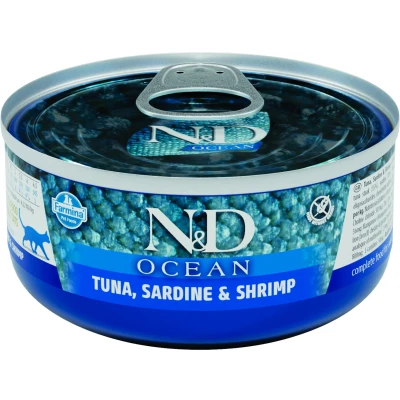 Image de N&amp;D Ocean nourriture humide pour chats Thon et sardine 70 gr. par 30 pièces
