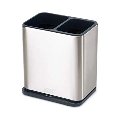 Image de Joseph 85161 Porte ustensiles avec surface de cuillère amovible, accessoire cuisine, taille unique, acier inoxydable/gris foncé