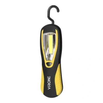 Image de Virone WL 7 Lampe Portable Pour Chantier LED COB 3W 200lm 3 x AA avec Aimant Crochet Mains Libre