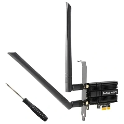 Image de Carte WiFi 5400Mbps PCIe 6E Bluetooth5.3, Intel AX210 Tri Bandes (6GHz/5GHz/2.4GHz) 6, MU MIMO, OFDMA, Ultra Low Latency, Adaptateur sans Fil pour PC Windows 10/11(64Bit)