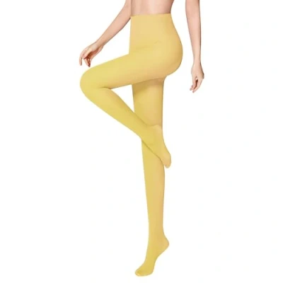 Image de Libella collant femme 50 DEN semi opaque indéchirable ceinture confort sans pression fin matière douce 27227 jaune S