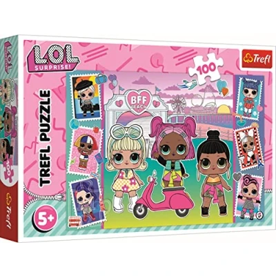 Image de Trefl 100 éléments Puzzles Colorés pour Les Petits Fans LOL, Divertissement Créatif, Amusant Enfants à Partir de 5 Ans, 16443, L.O.L. Surprise, Images poupées