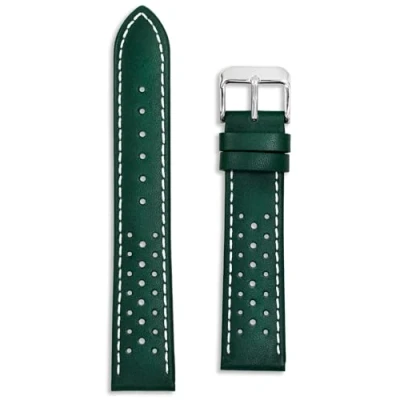 Image de Bracelet de montre en cuir perforé Disponible bleu, noir, jaune, rouge, vert 18 mm, 20 22 mm course veau véritable Barres à ressort et outil inclus,
