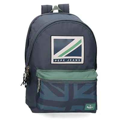Image de Pepe Jeans Tom Sac à Dos pour Ordinateur Portable Double Compartiment Adaptable sur Trolley 15.6&quot; Bleu 31x44x15 cms Polyester 23.87L