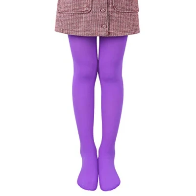 Image de L&amp;K II collants enfants de ballet filles danse avec pied 80 DEN opaque microfibre coloré 27251 violet 86/92