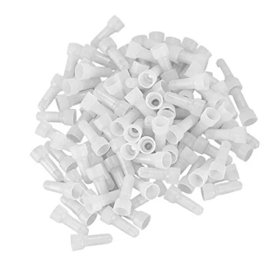 Image de Duendhd 100 pcs Borne de connecteur conduit jauge couverture curling fermee 22 16 GA AWG (Blanc)