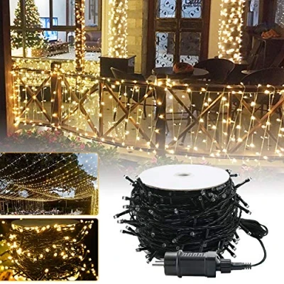 Image de UISEBRT Guirlande Lumineuse LED Extérieure Intérieure 80m Décoration pour Halloween, Noël, Pâques, Mariage, Fête, avec 8 modes d&#039;éclairage, étanche IP44 (80m 800LED, Blanc chaud)