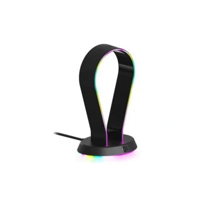 Image de STEALTH casque de jeu lumineux arc en ciel et support pour PS4, PS5, Xbox, Nintendo Switch PC.