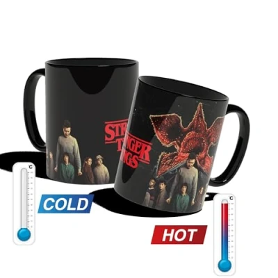 Image de Konix Stranger Things Mug thermoréactif 320 ml Motif Team vs Demogorgon Noir