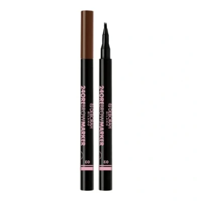 Image de Deborah Milan 24 Heures Brow Marker, 02 Light Brown, Stylo à Sourcils Effet Microblading longue tenue, Décrit et remplit les sourcils, 0,8 gr