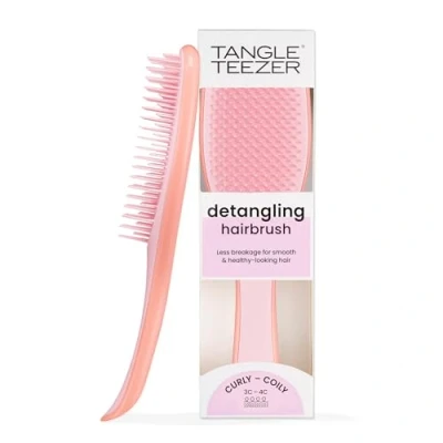 Image de Tangle Teezer La brosse à cheveux démêlante naturellement bouclée pour 3C 4C Réduit les frisottis Mangue et Rose