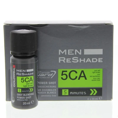 Image de Goldwell Coloration Men Reshade Power Shot pour dissimuler les cheveux blancs 5CA Brun clair cendré froid
