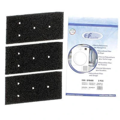 Image de Whirlpool Seche Linge Pompe à Chaleur Lot de 3 filtres mousse polyuréthane haute qualité Equivalent aux references: 8015250474909 et 481010716911