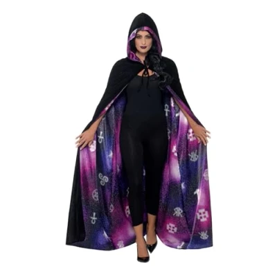 Image de Smiffys Cape réversible oui ja galaxie Deluxe, Noir et violet, unisexe