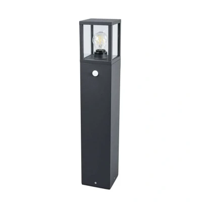 Image de Lucande Borne lumineuse Klemens, 65 cm, capteur, gris graphite, E27