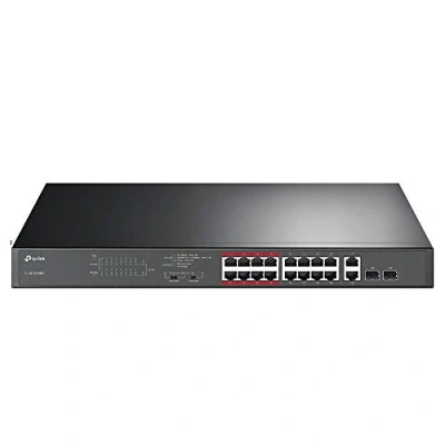 Image de TP Link TL SL1218MP 16 Ports PoE + 10/100 2 Port Gigabit Ethernet Non géré Commutateur avec Slots Combo SFP (16 RJ45 emplacements SFP, 192