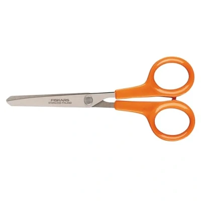 Image de Fiskars Ciseaux Hobby, Longueur totale: 13 cm, Pour droitiers et gauchers, Lames en acier inoxydable/Poignées plastique, Orange, Classic, 1005154