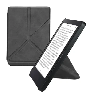 Image de kwmobile Étui Compatible avec Kobo Clara 2E Coque à Rabat magnétique Tablette eReader Similicuir Anthracite