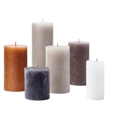 Image de Bolsius Pillar Candles Set Rustic New Neutrals