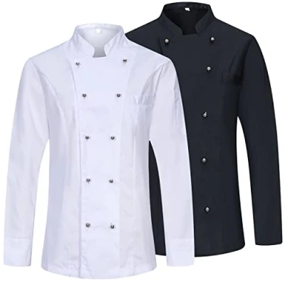 Image de Misemiya Forfait 2 UNITÉS Veste DE Chef Femme Uniformes Cuisine Uniforme d&#039;accueil Ref.848 XX Large, Black White