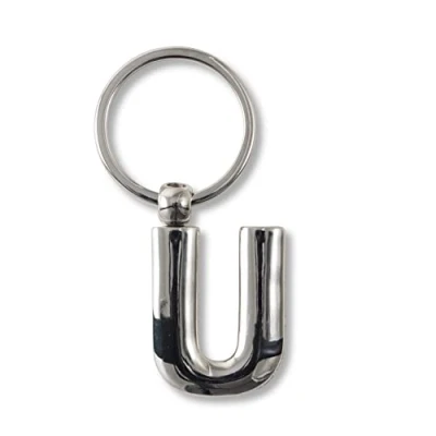 Image de if Porte clés en métal avec lettres de l&#039;alphabet U, 7 cm, argenté, Argenté., Classique