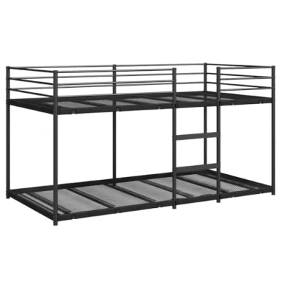 Image de VidaXL lit superposé sans matelas noir 80x200 cm acier, cadre de lit, sommier, meuble chambre à coucher, mezzanine, 4019875