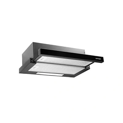 Image de Concept OPV3560 Hotte aspirante extensible 60 cm Noir 2 niveaux de puissance 69 W encastrable (Noir)
