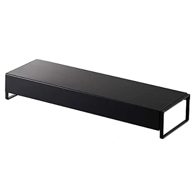 Image de Yamazaki 5249 Tower Couvercle de Ventilation Extensible, Noir, Acier, Minimaliste, 46～82 x 14 6.7 c m