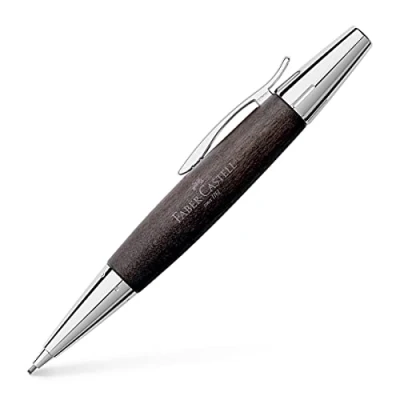 Image de Faber Castell 138383 Porte mine rotatif E MOTION en bois de poirier et chrome, noir