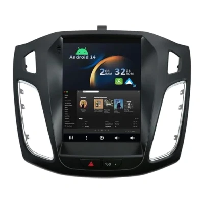 Image de YUNTX Android 14 Radio avec Navigation pour Ford Focus (2010 2014):[Intégré CarPlay/Android Auto/GPS] IPS 2.5D 9.7&quot; Écran Tactile Dab/Bluetooth 5.0/MirrorLink/Commande au Volant/USB/4G/WiFi/2 Din
