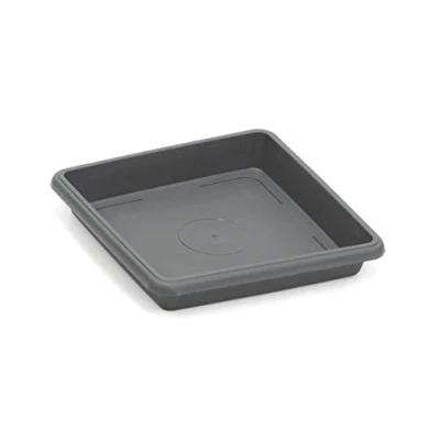Image de Tildenet Gardenware FPSQS18 A Soucoupe carrée pour Pot de Fleurs Anthracite 18 cm