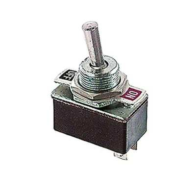 Image de Interrupteur unipolaire à levier SPST ON OFF avec bornes souder, trou de montage diamètre 12 mm, 125 V 4 A