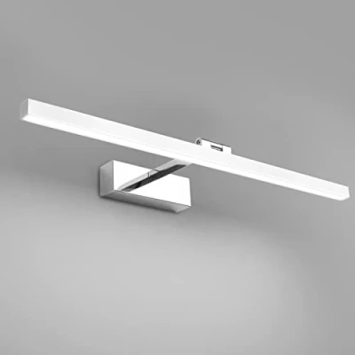 Image de Klighten Lampe Miroir LED Salle de Bain 60cm, 18W 1170 Lumen, IP44 Étanche Applique Murale 180 Rotatif, Lumière Moderne, Blanc Froid 5500K, Chrome