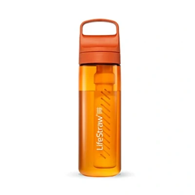 Image de LifeStraw Go Series Gourde filtrante sans BPA 650ml pour les voyages et l’usage quotidien. Élimine bactéries, parasites microplastiques. Améliore le Goût, Kyoto Orange (orange)