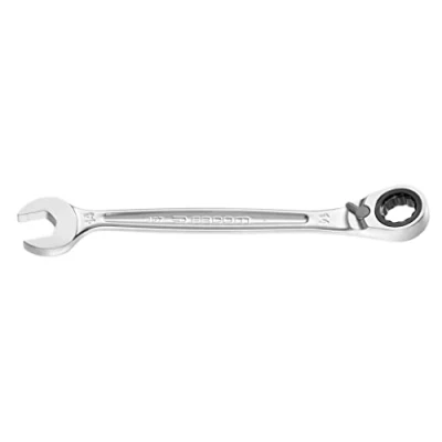 Image de FACOM Clé Mixte à Cliquet Métrique 24mm 467B.24 Système Ultra Grip Antidérapant Mécanisme Compact Réversible par Levier Œil et Fourche Inclinés 15 Chrome Satiné