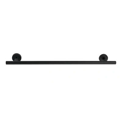 Image de WENKO Barre Porte Serviettes Uno Bosio Acier Inoxydable Noir Mat matériel de vissage pour Le Montage Mural Inclus