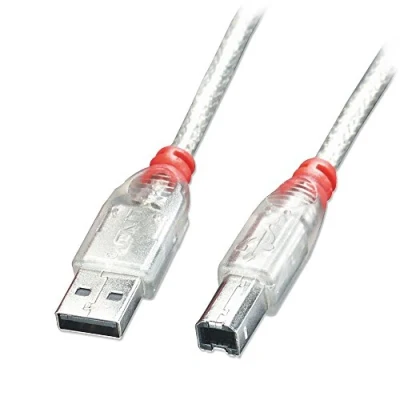Image de Lindy Câble USB 2.0 de type A/B, transparent, 3m