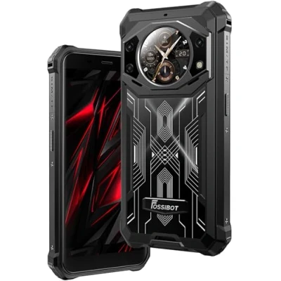 Image de FOSSiBOT 10600mAh Batterie Smartphone Incassable F101 Pro, Helio P60 15GB 128GB, Fonctionnel Écran Arrière, 24MP Caméra, IP68 Etanche Téléphone Déverrouillé, Android 13, 5.45&#039;&#039; HD+, Dual SIM, Noir