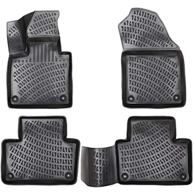Image de Elmasline Lot de tapis en caoutchouc, design 3D, pour Volvo XC 90 (II) à partir 2015, bord extra haut 5 cm