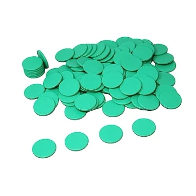 Image de Jetons de Jeu Verts (100 pièces) en RE Plastic® comptage Marker Tokens ø 25 mm