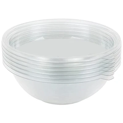 Image de GUILLIN FESTIPACK SL2200C SACHET DE 6 Saladier Rond 2200Cc avec Option Couvercle, Polyéthylène, Transparent, 26 x 6,2 cm, Translucide