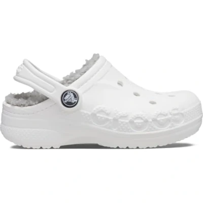 Image de Crocs Baya Lined Clog K Sabot, White/Light Grey, 35 EU