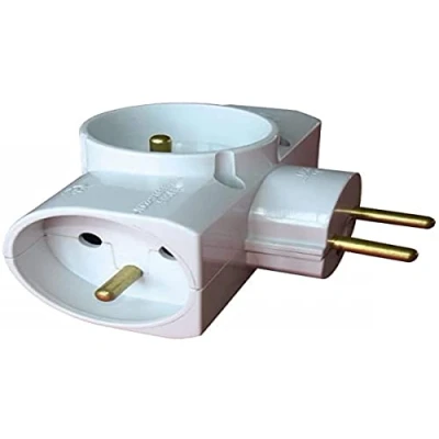 Image de Triplite latérale ZENITECH Blanc 3 prises 2P+T Sécurité enfant Norme NF