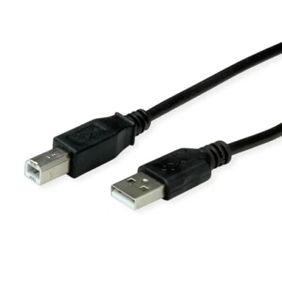 Image de ROLINE Câble RM USB 2.0, Type A B, Noir, 0,8 m