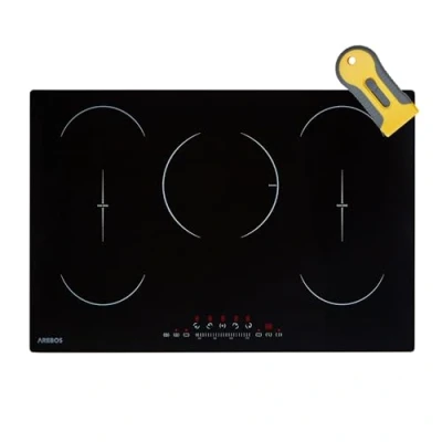 Image de Arebos Table de cuisson à induction 9800 W 5 plans avec 2 zones flexibles Sensor Touch, minuterie, sécurité enfants, protection contre la surchauffe, arrêt automatique