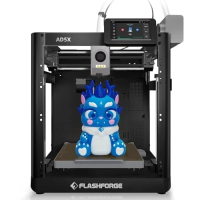 Image de FLASHFORGE AD5X Imprimante 3D, Impression 4 Couleurs avec IFS, Rapide 600mm/s, Nivellement Automatique, 300C Extrudeuse Direct, Supporte PLA CF,PETG CF, Taille 220x220x220mm