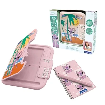 Image de Lexibook, Disney Stitch, Journal Intime électronique Angel avec Stylo et carnet Inclus, interactif, Mot de Passe, Fonctions Amusantes, Effets sonores, Bleu/Rose, SD50D1