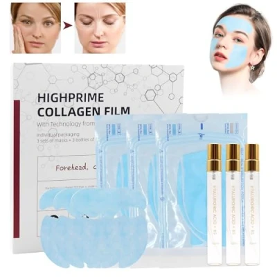 Image de Masque Facial au Collagène, Film de Soin Collagène Soluble dans l&#039;eau, Affiner les Ridules, Améliorer le Relâchement la Peau, Raffermir Utilisé, Soins du Visage