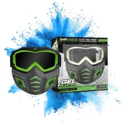 Image de Gel Blaster Masque Facial d&#039;Élite Tactique Lumineux avec Cadre de Mâchoire Ventilé Adapté à Tous Les Types Visages pour Âges 14+